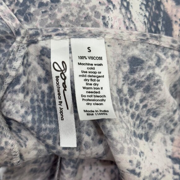 GOA Beachwear By Japna Boho-Style Snake Print Dress Spaghetti Strap Pom-pom Hem - Picture 5 of 7